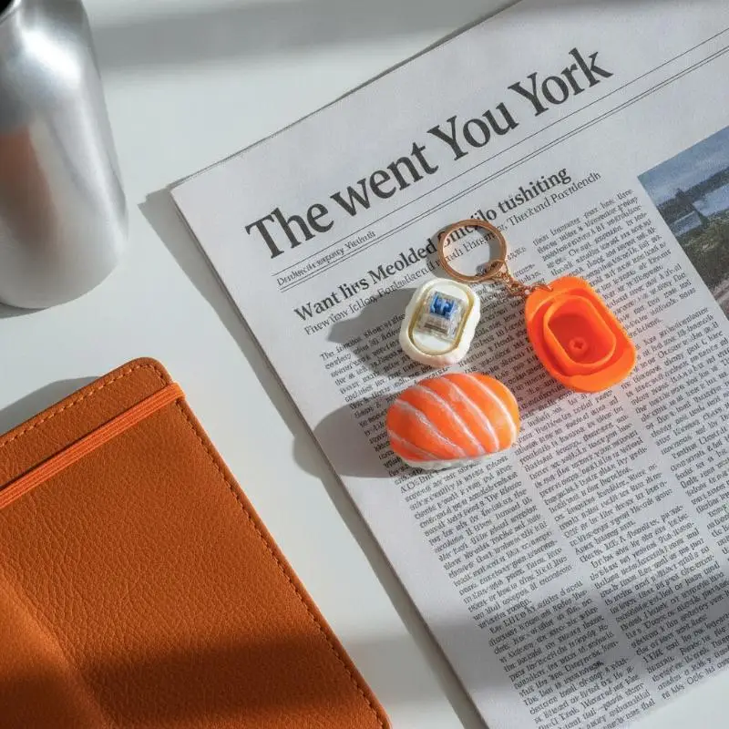 3D Printed Clicker Sushi Food Keychain Accessories Bag Pendant Backpack Keyring Anti-stress Fidget Gift Toy