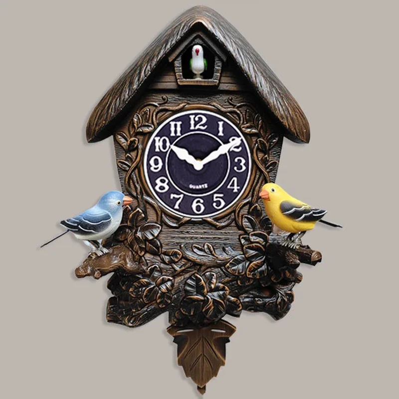 Cuckoo Wall Clock Silent Clocks Creative House Home Ornaments Interior Living Room Wall Decoration Items on The Hour Design