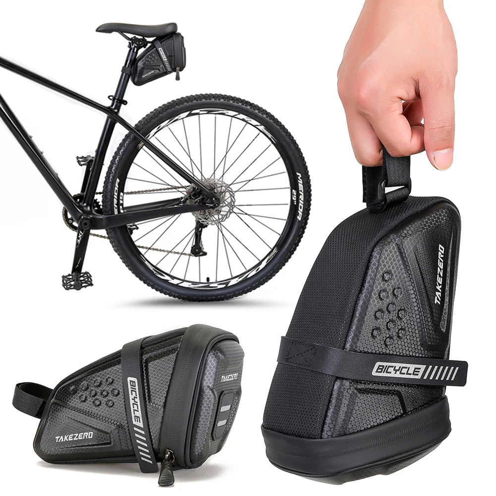 

1L Bicycle Bag Large Capacity Bike Seat Bag Back Seat Pouch Reflective Bicycle Saddle Bag EVA for Mountain Road Bikes