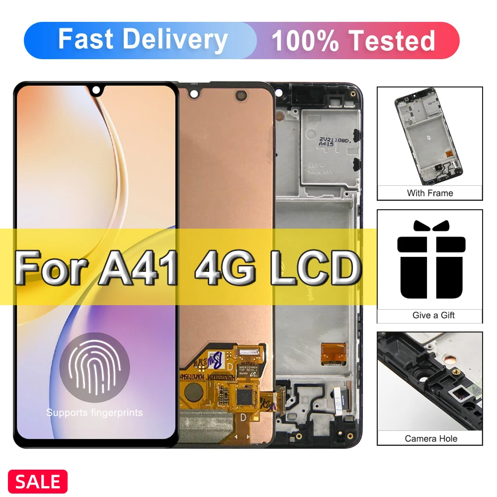 Super AMOLED For Samsung Galaxy A41 SM-A415F A415 LCD Display Touch Screen Digitizer Replacement Parts For Samsung A41 LCD