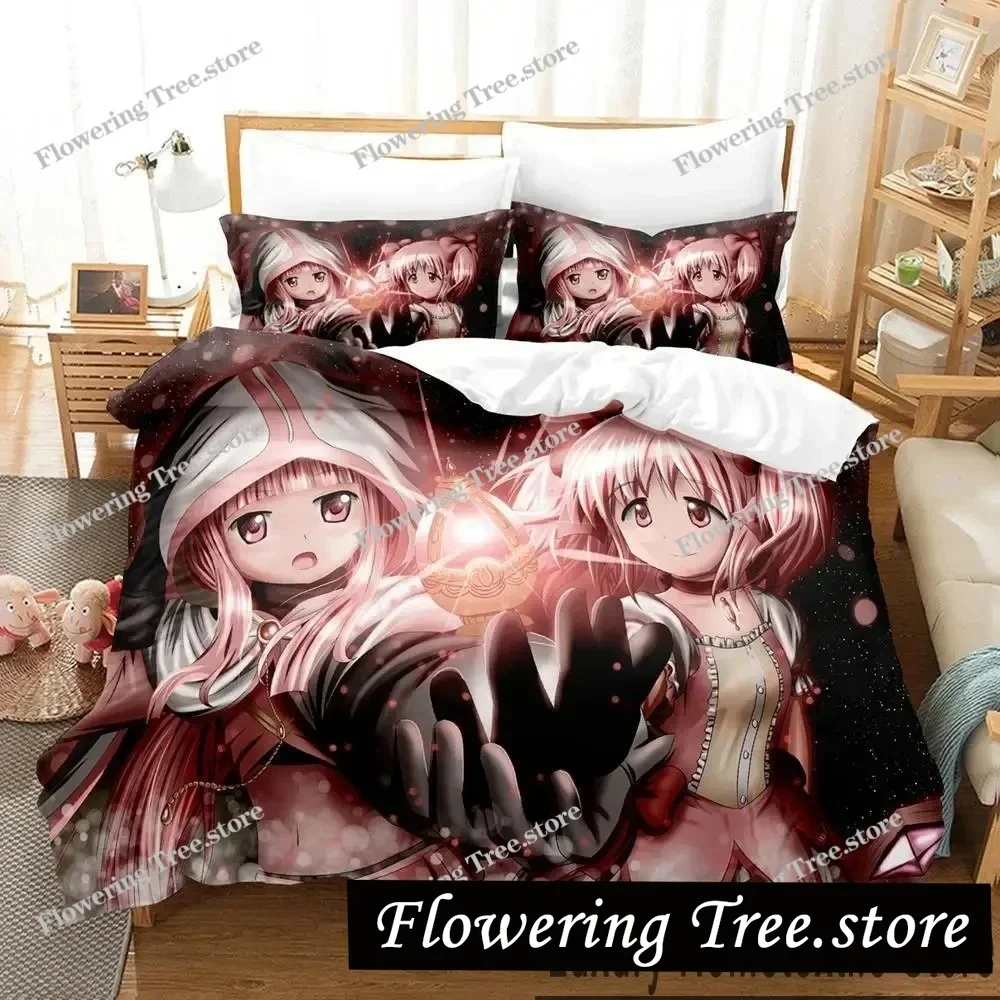 

3D Print Anime Puella Magi Madoka Magica Bedding Set Boys Girls Twin Queen King Size Duvet Cover Pillowcase Bed boys Adult