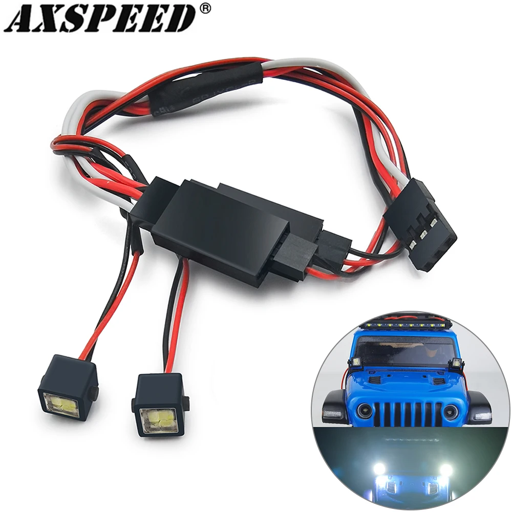 AXSPEED LED Light Spotlight Decoration Lamps for 1/24 RC Crawler Axial SCX24 AXI00002 AXI00005 Wrangler Gladiator Upgrade Parts