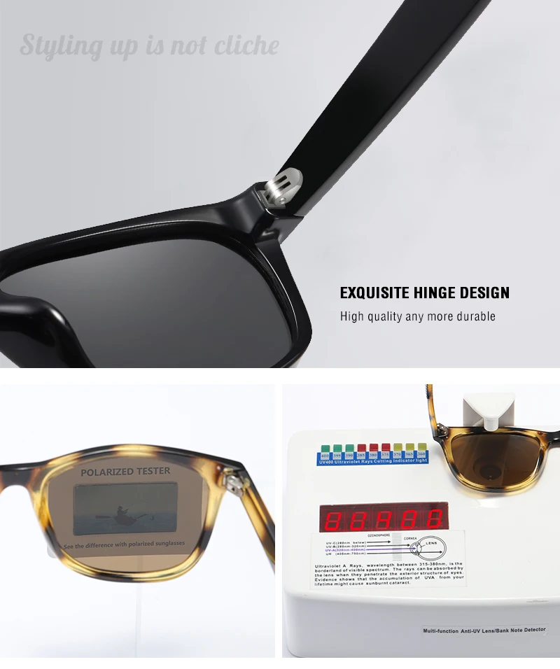CRIXALIS Polarisierte Sonnenbrille für Herren, Retro-Spiegelbrille, für Herren, zum Fahren, Vintage, Reisen, Angeln, klassische Sonnenbrille für Damen, 400 – Detail 8
