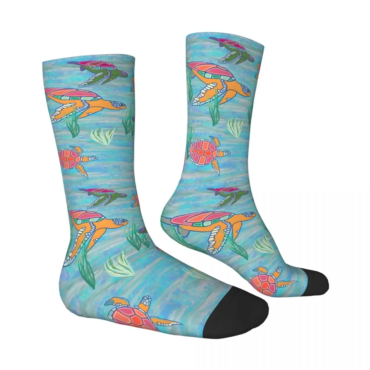 Hawaiian Turtles Socks Shopping 3D Print Boy Girls Mid-calf Sock