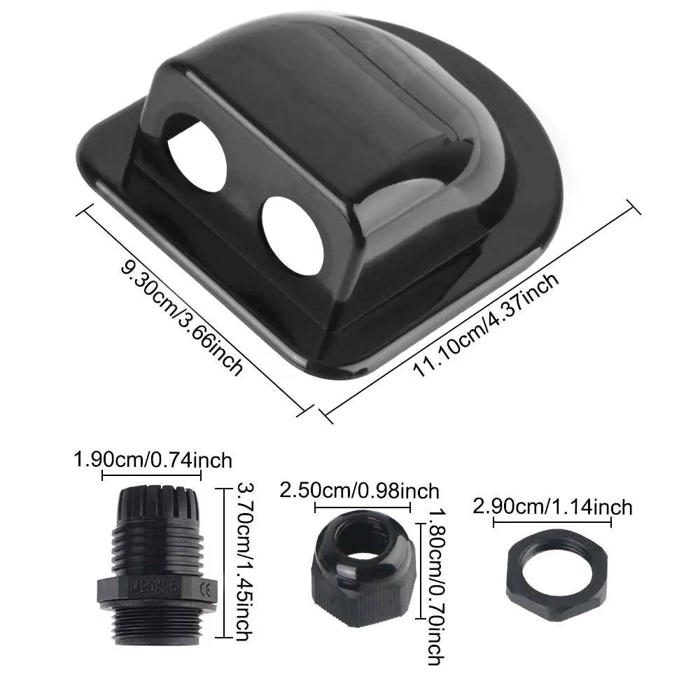 Caravan Solar Car Junction Box Cable Entry Gland Box Roof Wire Entry Cable Connector Holder Dual Hole Automotive Accessories