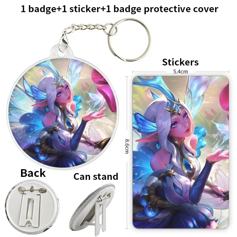 

Soraka Anime Character Game Soft Button Badge Brooch anchor Peripherals Pin Chest tagCute Clothes LoverFashion 58mm Pupil DIY