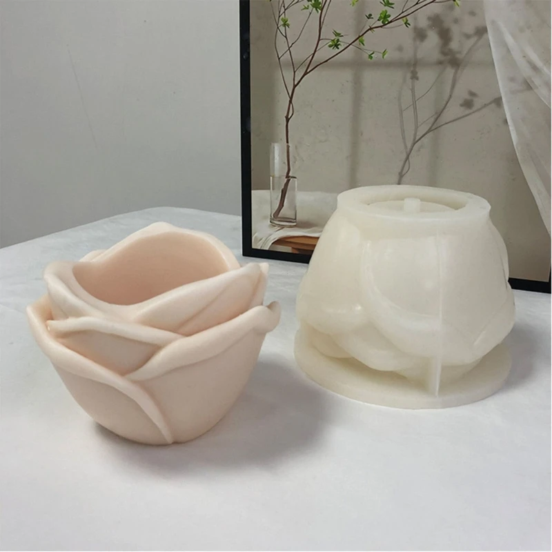 Rose Flowerpots Silicone Molds Concrete Mold for DIY Succulent Plant Resin Plant Clay Moulds Pot Mould Hand-Making Drop shipping