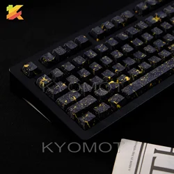 135 Keys Golden Night Sky Shine Through Keycaps Side Printed PBT Double Shot Keycap Cherry Profile for MX Switch Gaming Keyboard
