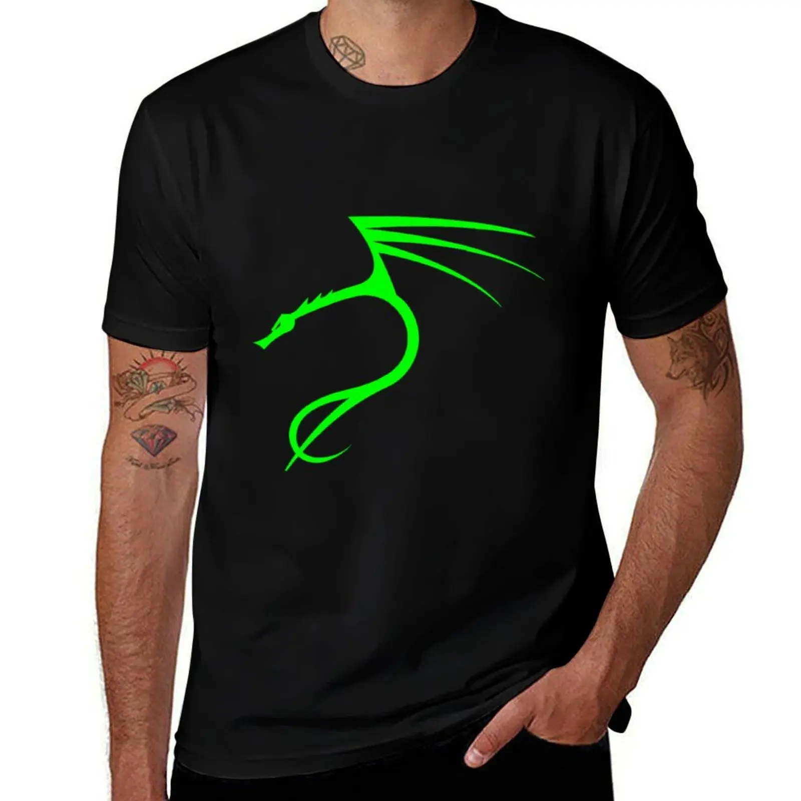 Kali linux Green T-Shirt Novelty Print Casual Tee Shirt