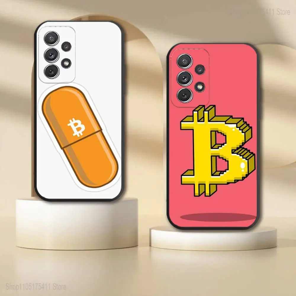 

Bitcoin P-Pattern Art Phone Case For Samsung S 25,24,23,22,30,21,10,9,Ultra,Plus,Lite,FE,4,5G Black Soft Case