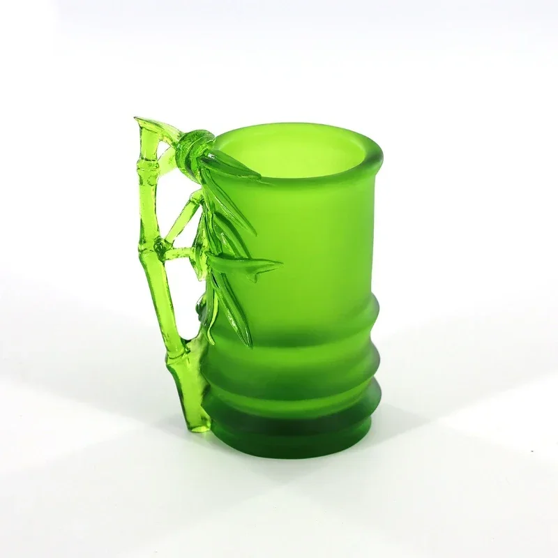 Glazed bamboo high crafts pen holder ornament living room office desktop decoration housewarming business gifts