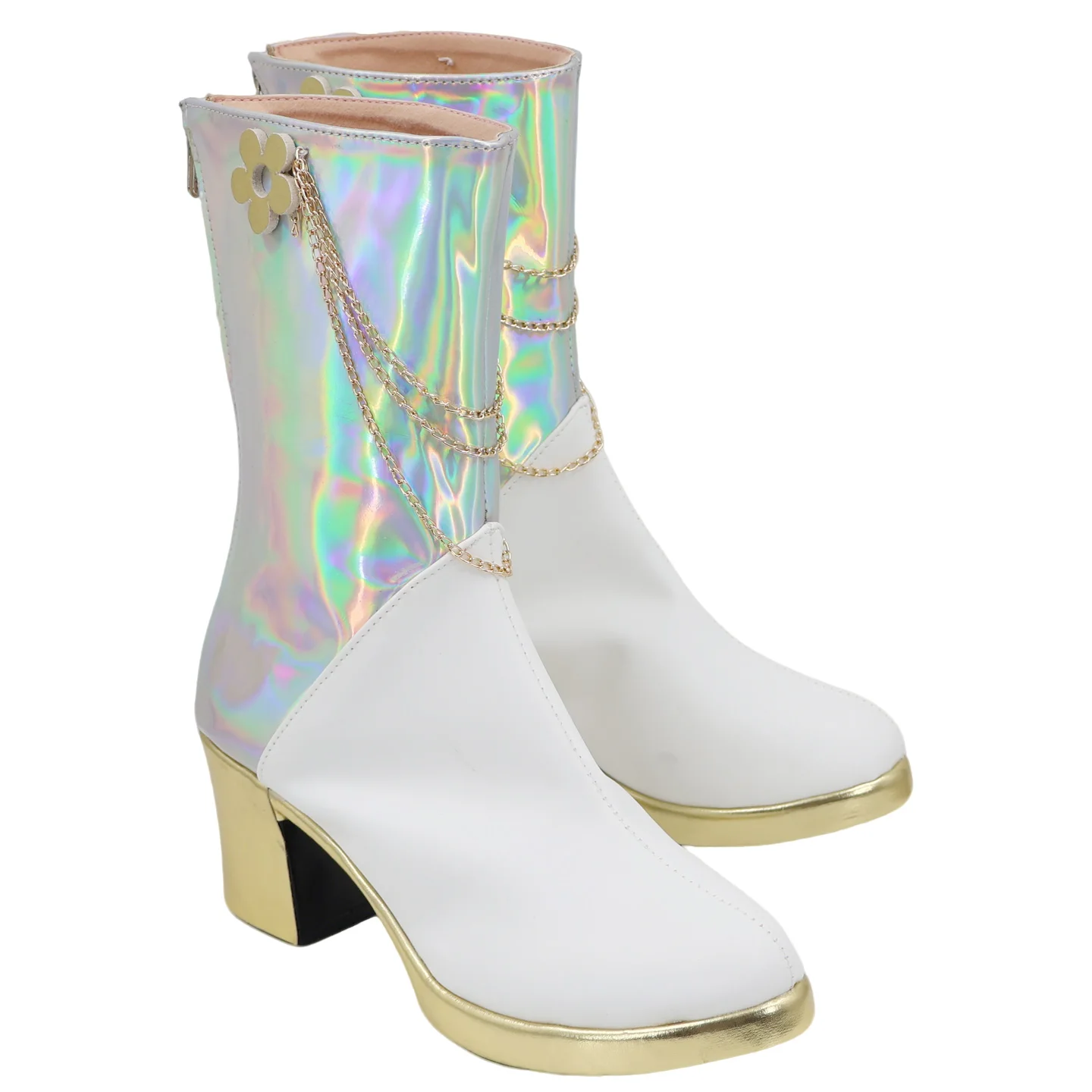 Demon Hunters Mira Anime Cosplay Schoenen Laarzen KPOP Huntrix Wit PU Lederen Laars Voor Vrouwen Mannen Halloween Carnaval Party Props