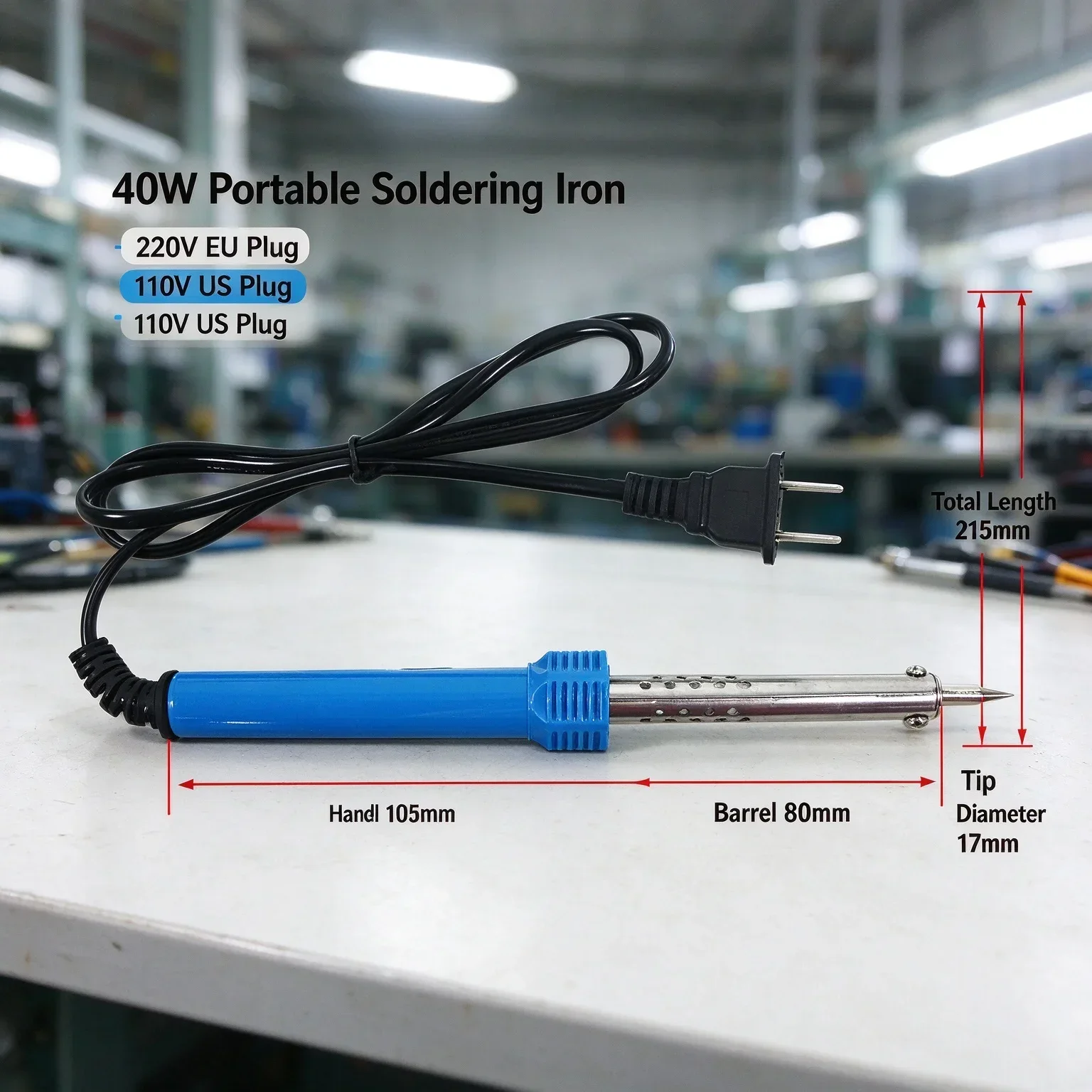 Handheld Portable Soldering Iron 40W External Heating Electric Welding Kit Repair Tool for Electronics Work 220V/110V