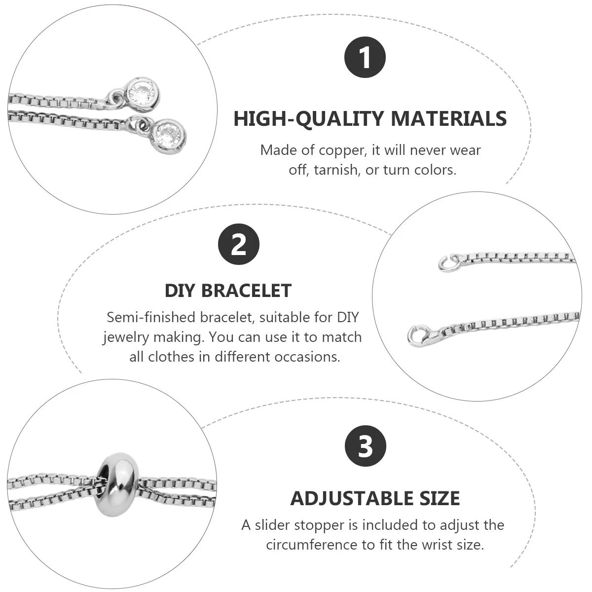 

5Pcs Adjustable Copper Bracelets Semi Finished DIY Hand Chain for Jewelry Making Kit Women Girls Gift Bangles for Jewelry Making