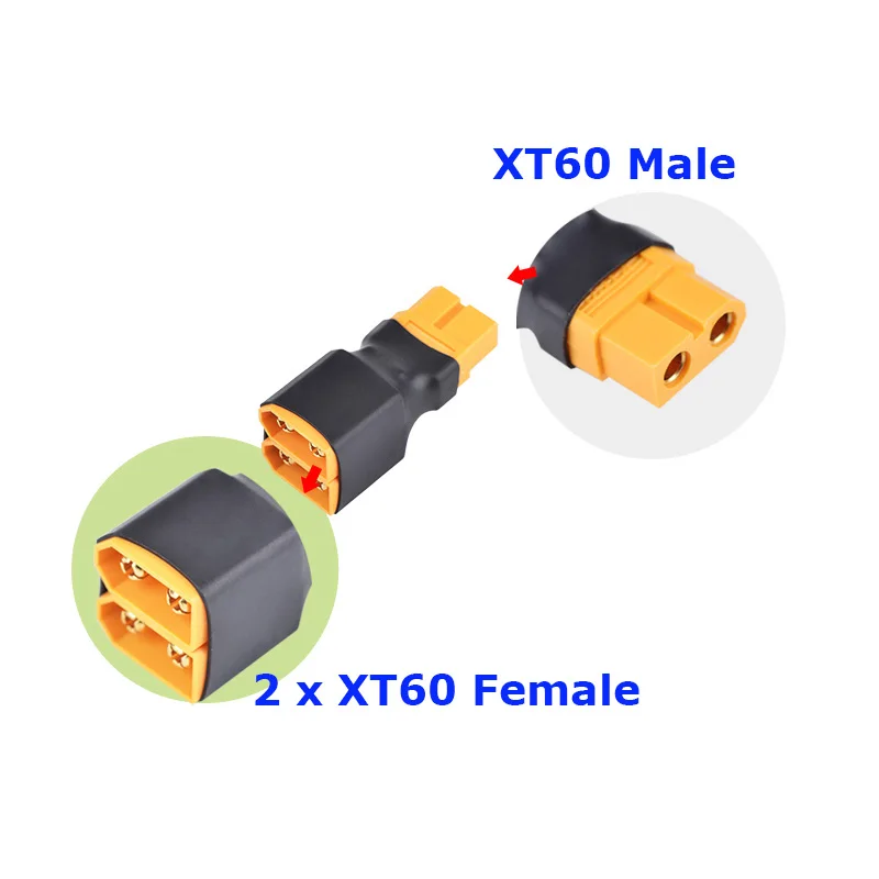 ESC XT60 / T plug 2 Male to 1 Female / 1-Male to 2-Female параллельный соединитель Adapter for Car Plane Heli Lipo Battery