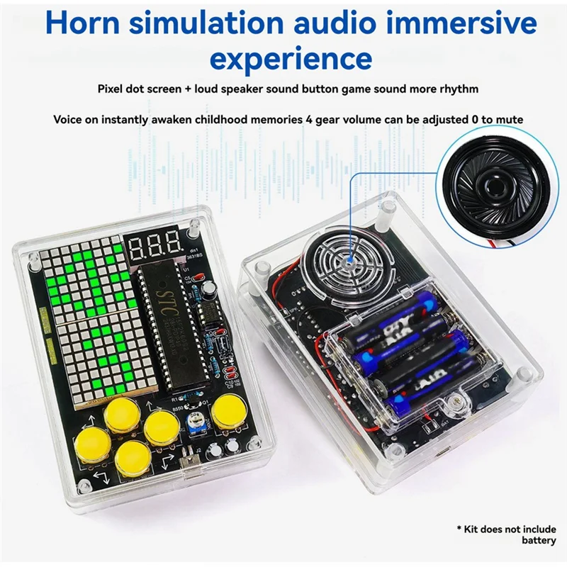 

Игровой комплект A97I-DIY, игровая консоль, комплект для производства электронной пайки, мини-пиксельная игровая консоль, голосовая версия