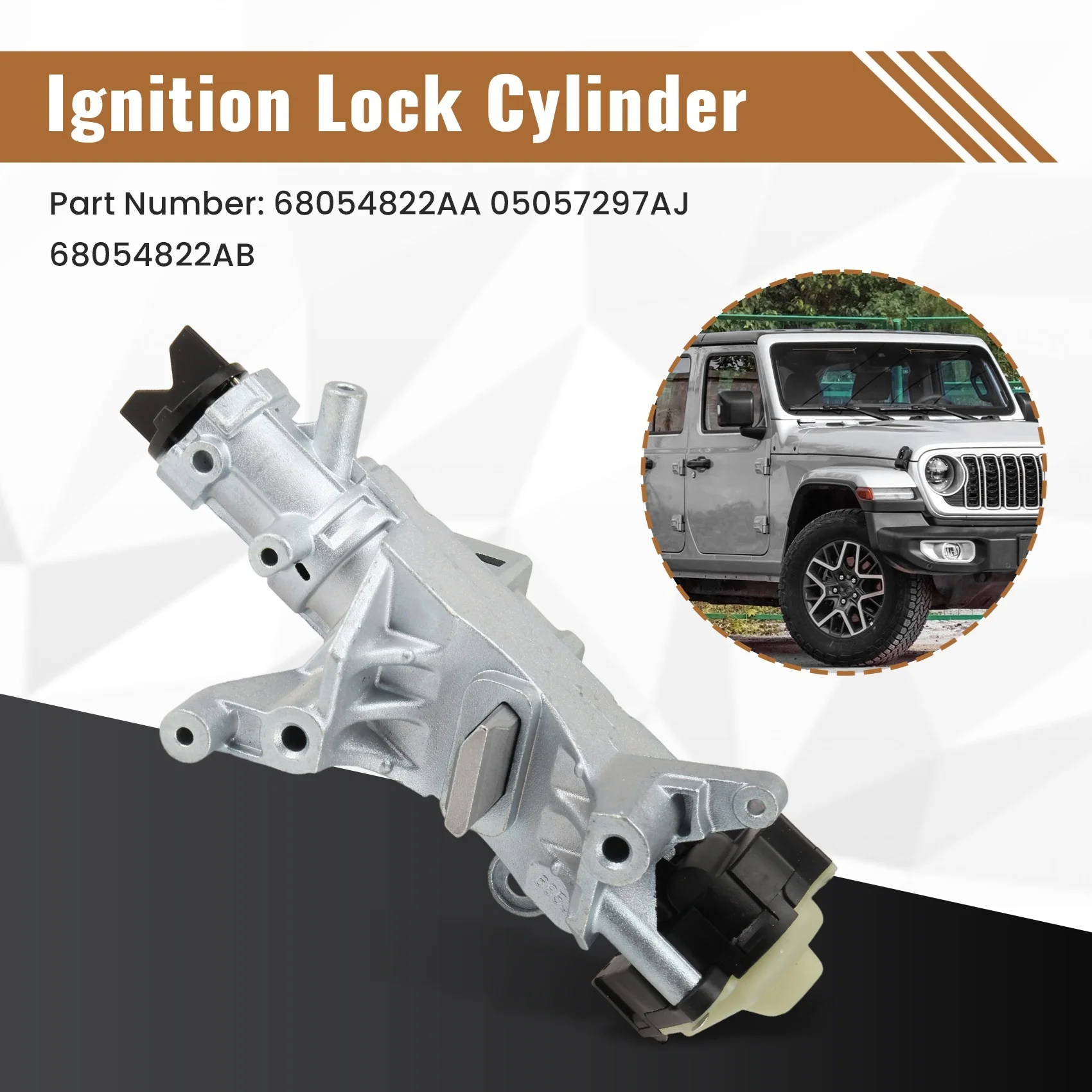 AT92-Car Ignition Cylinder Housing 68054822AB 05057297AJ For Dodge Caliber Jeep Wrangler JK Compass Patriot 07-17
