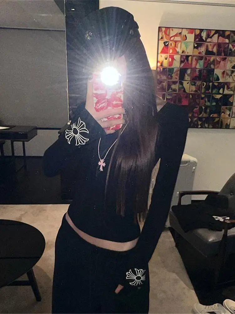 Fall New Sle Pure Desire ort Cotton Long Sve T-irt Women Slimming Design Base irt Top Spicy Girl Faionable