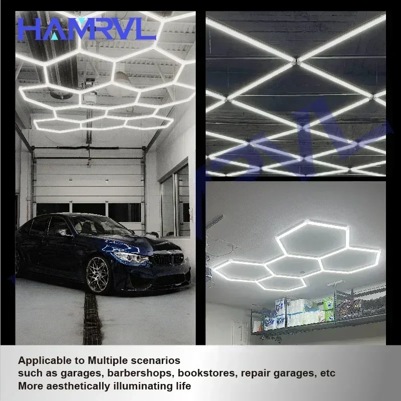 Customized honeycomb LED lamp garage rectangular   HR4824-14  tube hexagonal square with border car repair workshop