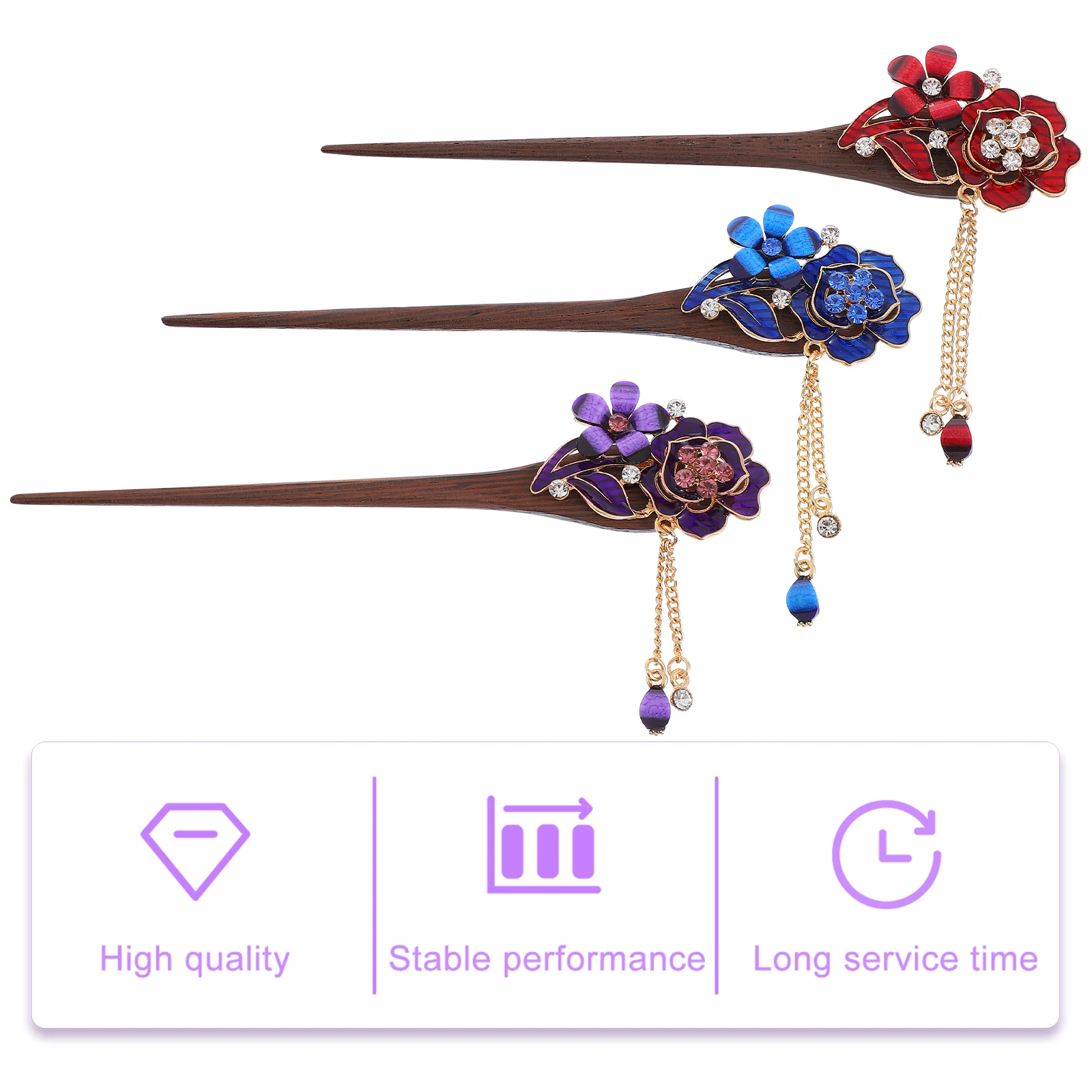 

3 Pcs Stick Hair Chopstick Chopstick Elegant Retro Accessories Women Vintage Chinese Style Hairpin Ethnic Hair naments