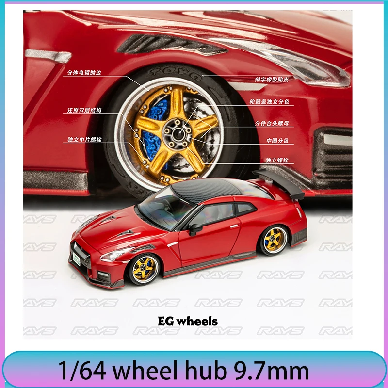 

Колеса для моделей автомобилей EGwheels, разные цвета, 9,7 мм, масштаб 1/64, модифицированные