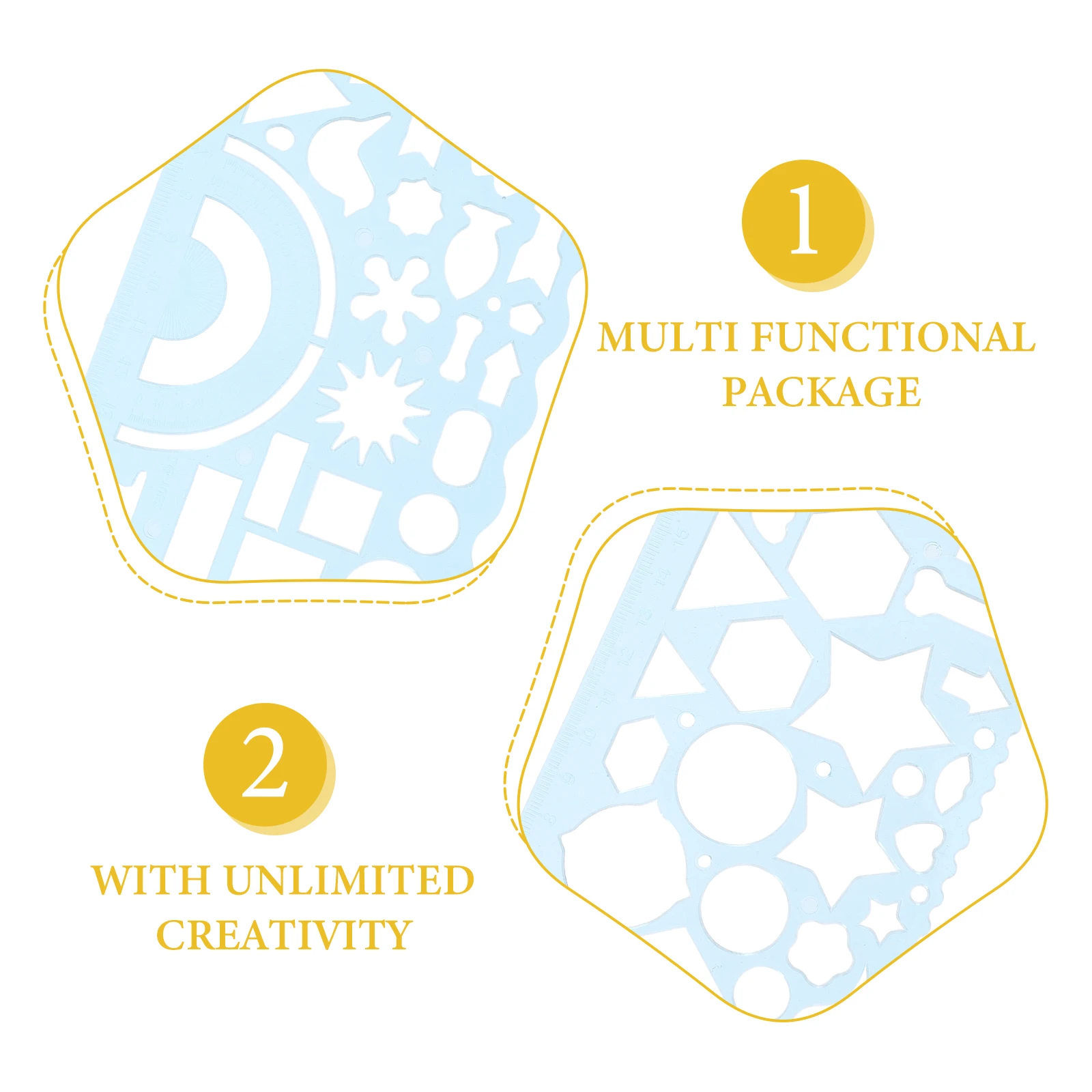 1 set 1 Set Drawing Template Ruler Kit Lightweight Pp Material For School Engineering Architecture Art Geometry Design Students