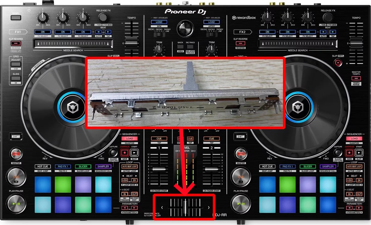 1pcs，  Straight slip potentiometer，10KB，3Pin， Pioneer DJ，DDJ-SB DDJ-SB2 DDJ-SB3，Mixing console volume putter