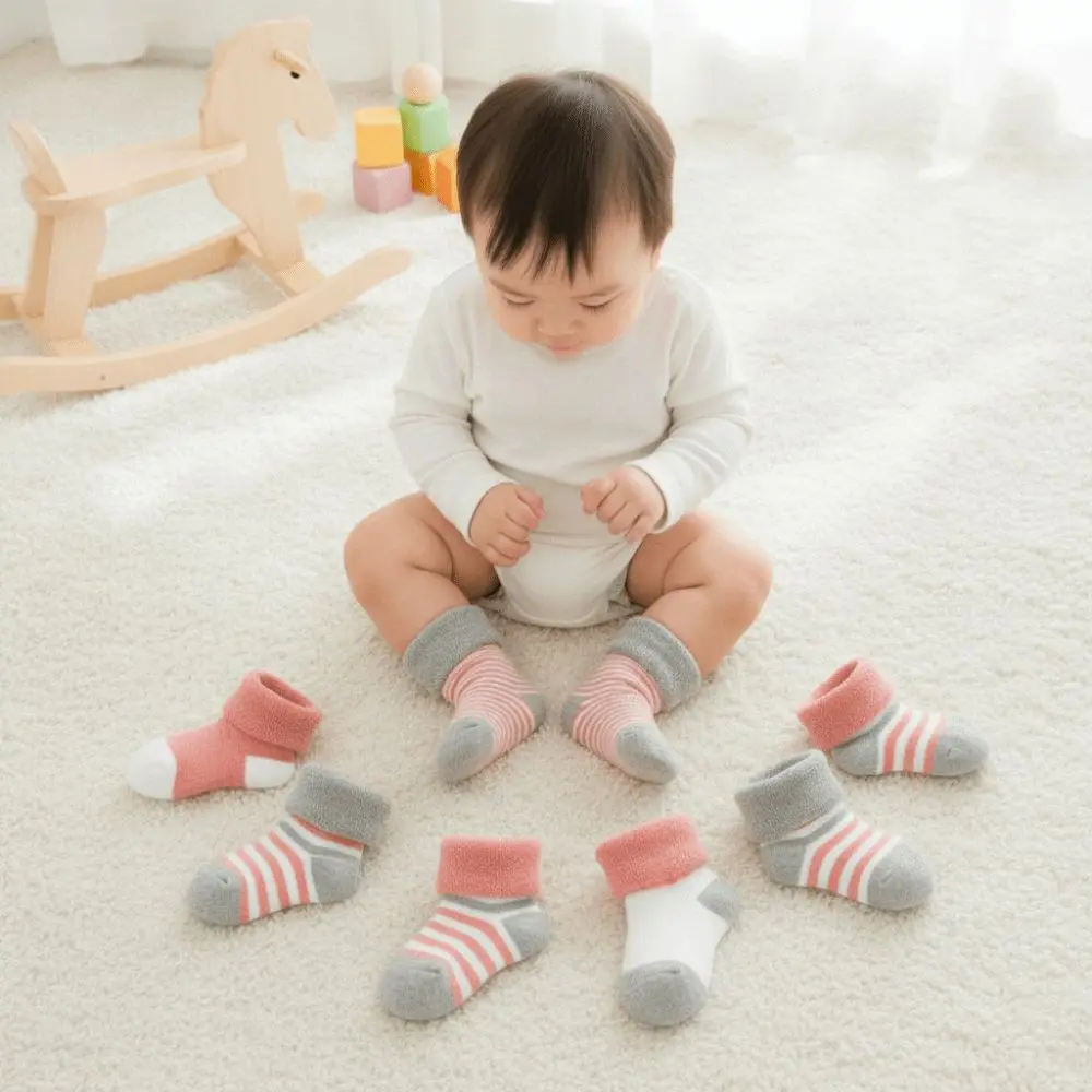 5 Pairs High Quality Thickned 's Warm Socks Warm Non-Slip Mid-Crew Socks Floor Socks Autumn Winter