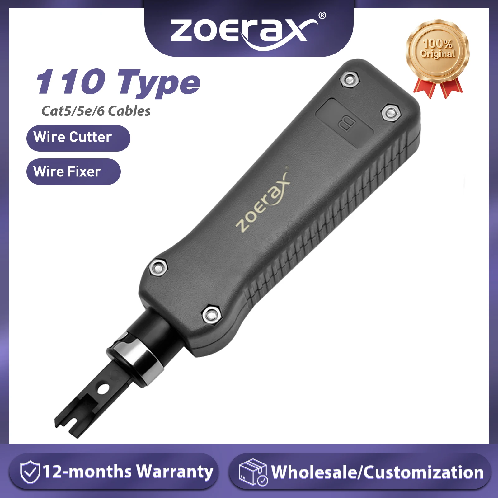 ZoeRax Impact Punch Down Tool Ferramentas de corte de fio de cabo de rede 110/88 para fio de assento no terminal