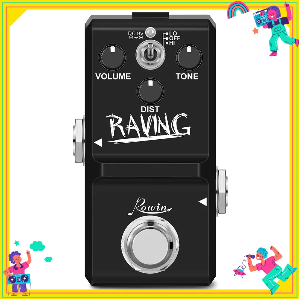 

ROWIN Raving Guitar Effects Pedal Raving Distortion Effect Mini True Bypass Specialty Pedal Durable Electric Guitar Parts