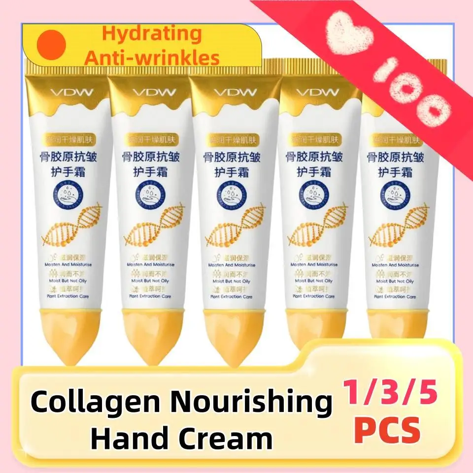 1/3/5Pcs Collagen Anti-wrinkles Hand Cream Anti-Drying Whitening Moisturizing Repair Hand Lotion Nourishing Smooth Hand Cream