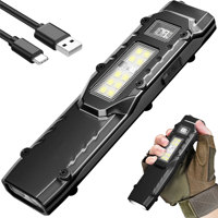 1100LM Portable Rechargeable Tactical Flashlight 1000 mAh Polymer Battery IPX44 Waterproof Led COB Light For Camping UV Light