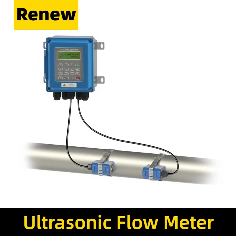 TUF-2000B Water Ultrasonic Flow Meter TS-2/TM-1/TL-1 Wall Mounted Type ModBus Protocol Optional SD Card Storage Liquid Flowmeter