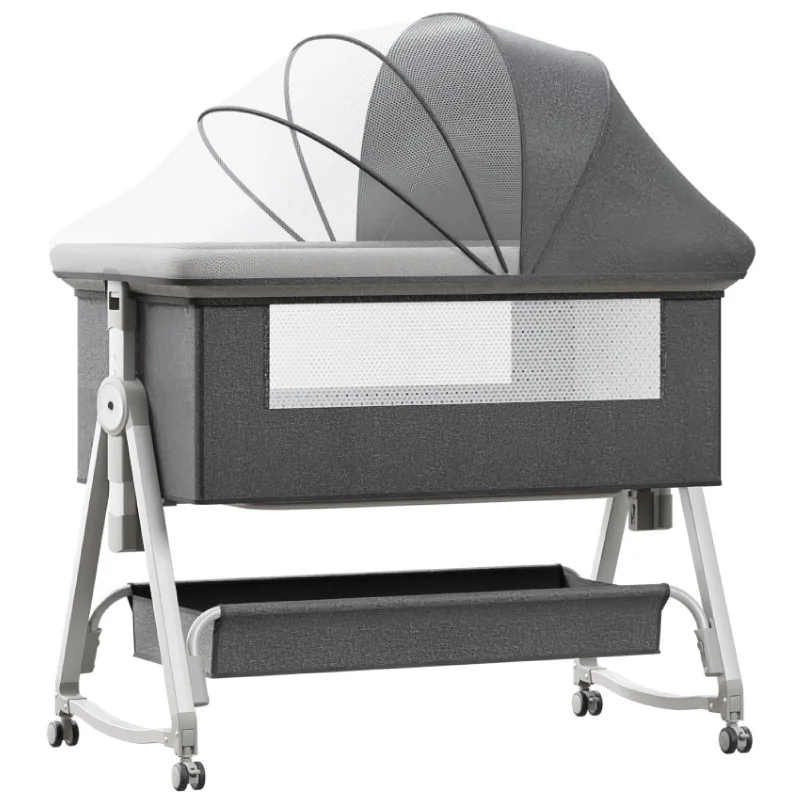 

Crib Foldable newborn bed splice Queen bed Multi-functional baby shaker bb mobile bassinet for children
