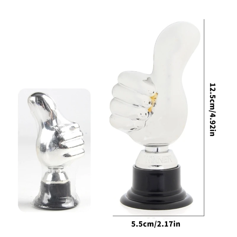  6Pcs Thumb Up Trophies Cups Soccer Medals Prize Cup Plastic Small Trophies Sports Meeting Reward Props Party Gifts