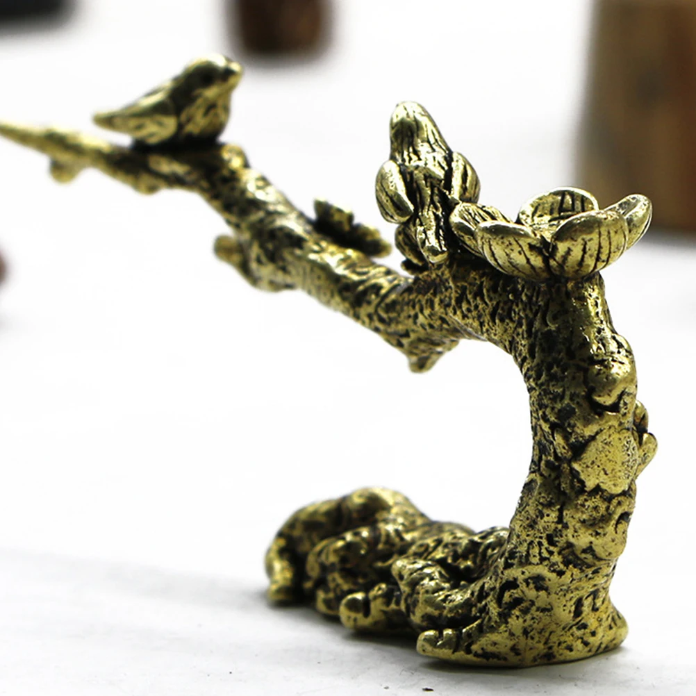 

Magpie Ornaments Decorations Living Room Office Metal Bird Tabletop Brass
