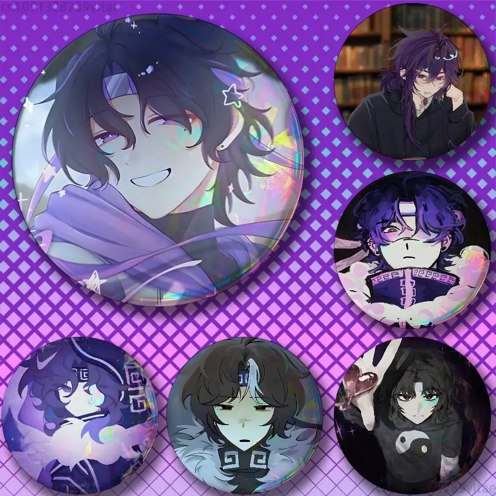 W-Wifie Cartoon Anime 25mm 75mm 44mm 58mm 32m Coin Badges Personalized Handmade Round Brooches Pins Accessory