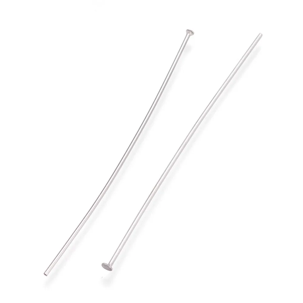 100 Pcs Flat Head Pins Resistant 304 Stainless Steel Flat Head Pins Metal End Headpins Long End Head Pin for DIY Craft Dangle