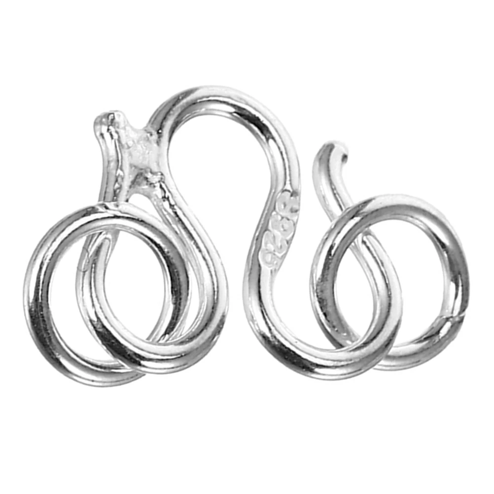 

S925 Sterling Silver W Clasp With Double Jewelry Connector Bracelet Necklace Fastener Hook Decorative Buckle Component
