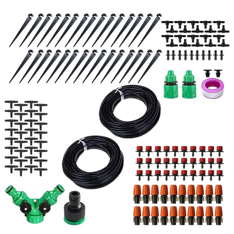 Adjustable Drip Irrigation System Kit Irrigation System 98ft Automatic Smart Adjustable Garden Accessories For Yard Greenhouse