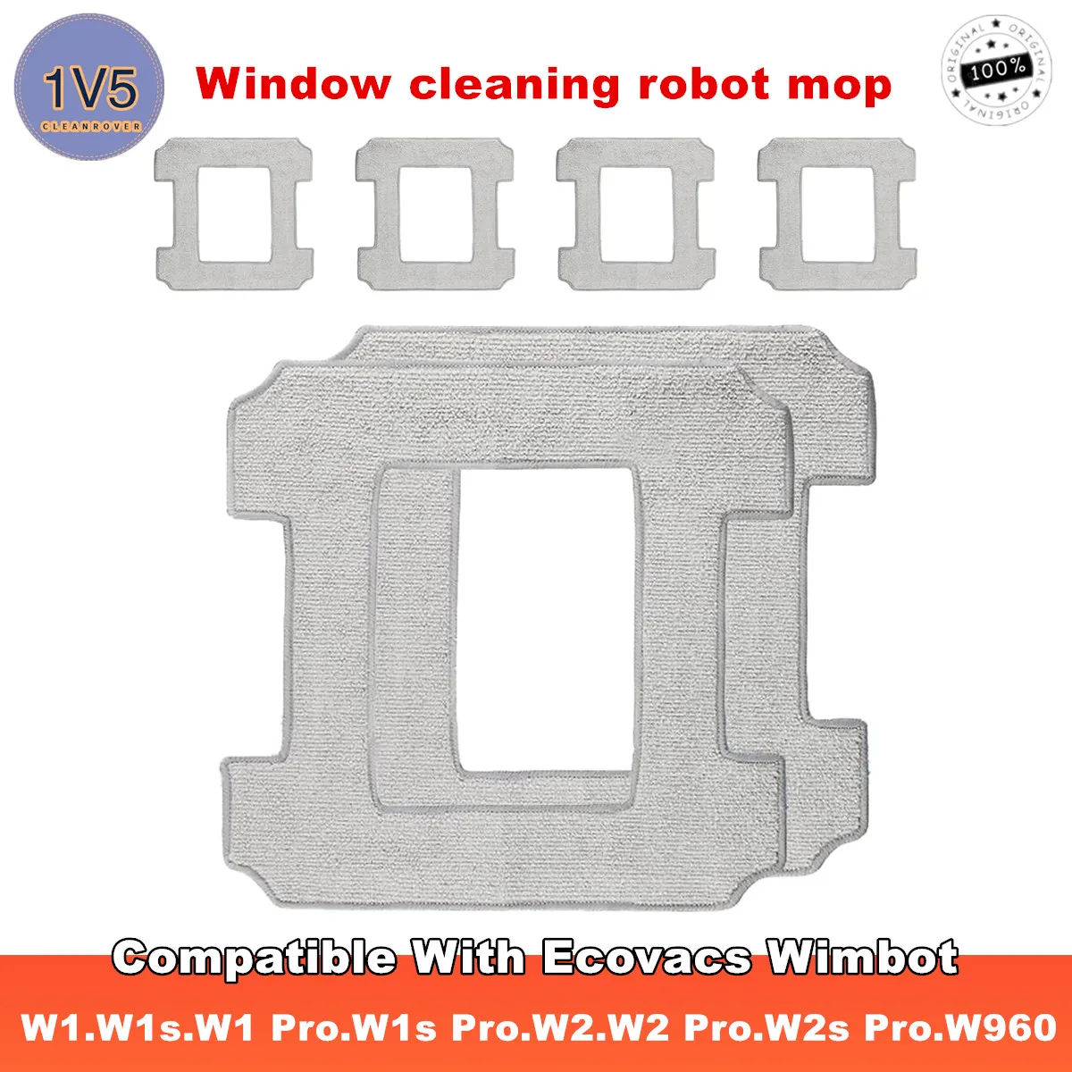 Cleaning Pads for Ecovacs Winbot W1/ W2s Pro/ W2 Omni /W960 Robot Replacement Mop for Ecovacs, Microfibre Mop Cloth Washable