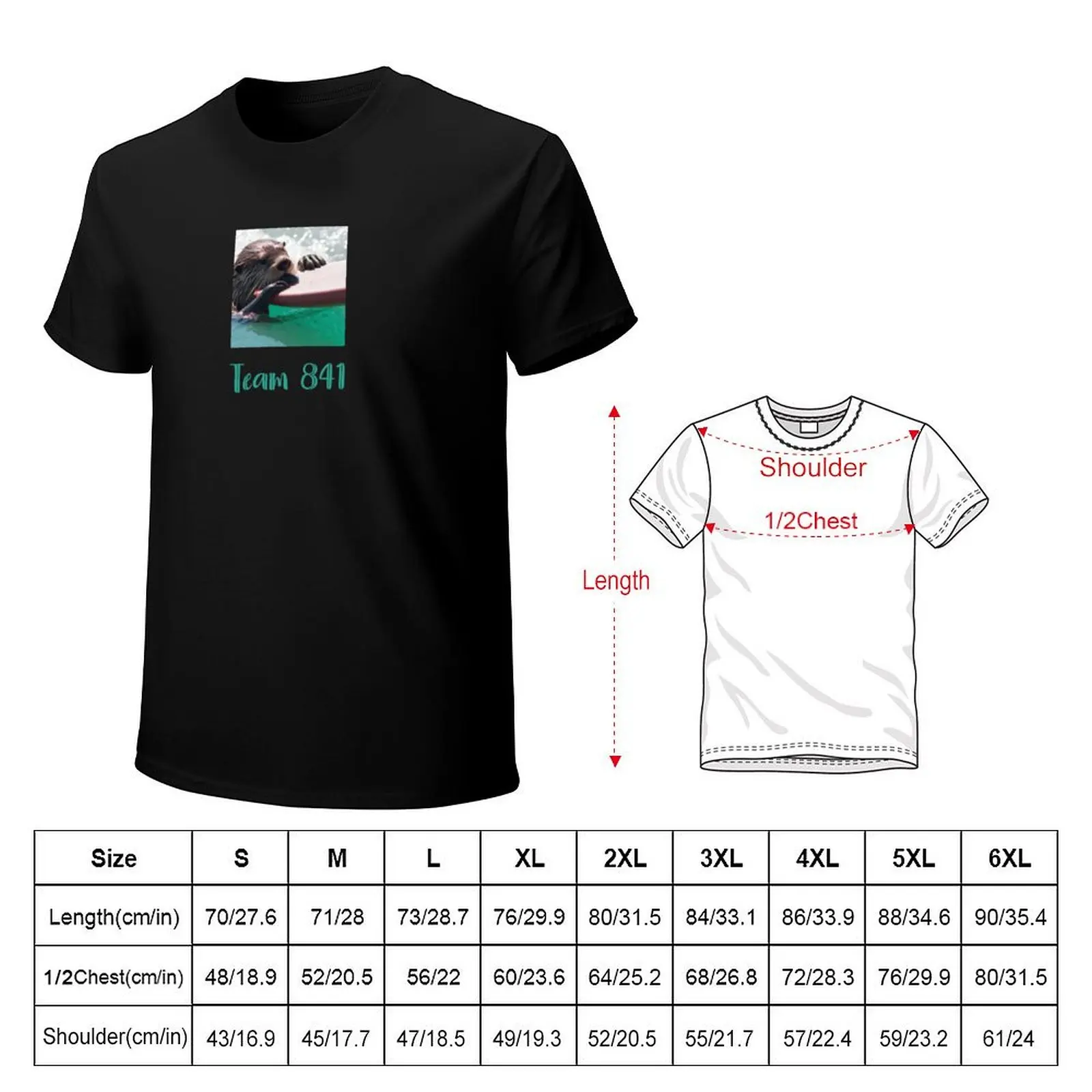 Surfing otter, team 841, ocean conservation benefit: giving back by donating 100% of the profit to organizations working T-Shirt