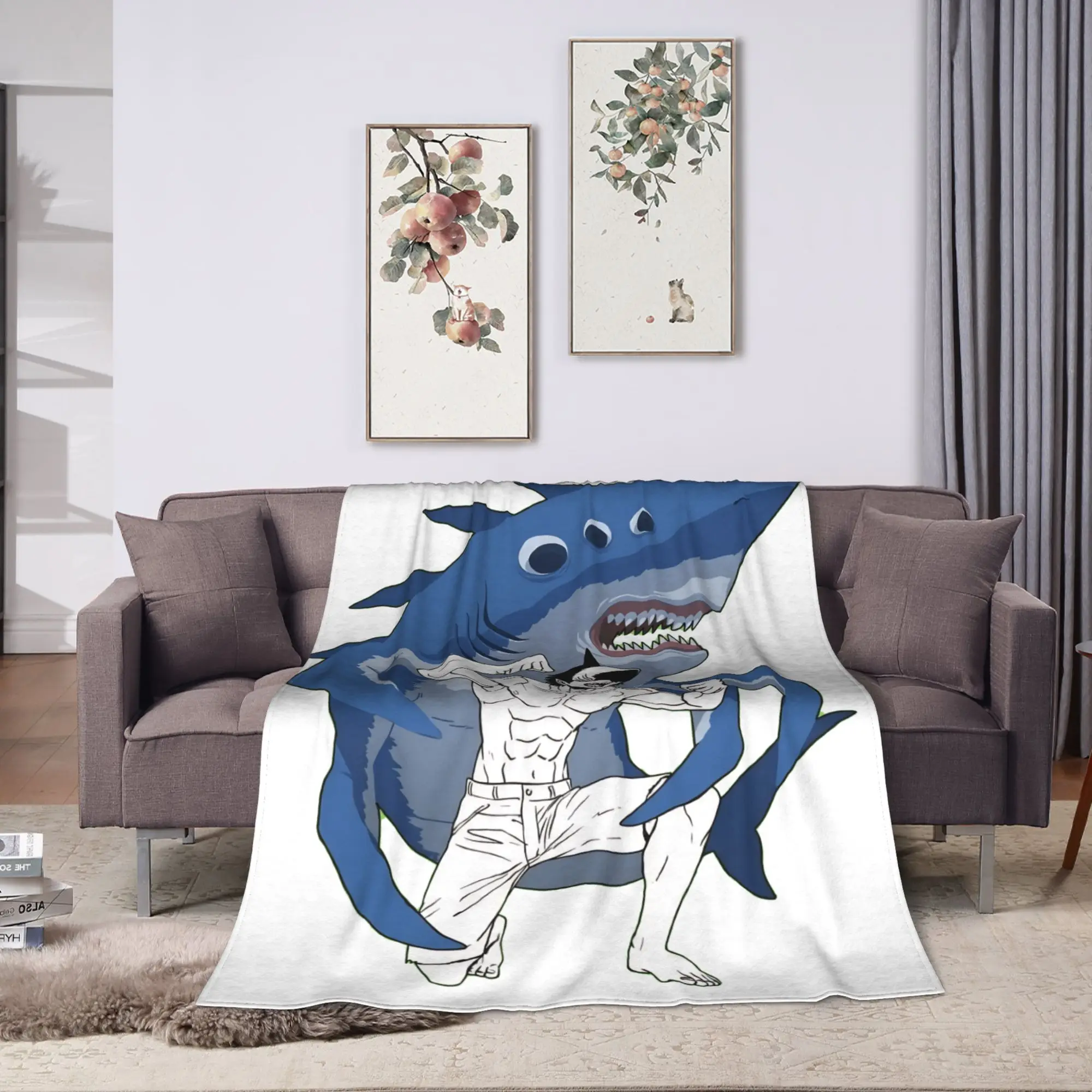 Beam Chainsaw Man Japanese Manga Plush Blankets Students Flannel Throw Blanket For Living Room Super Soft Design Bedspread Gift