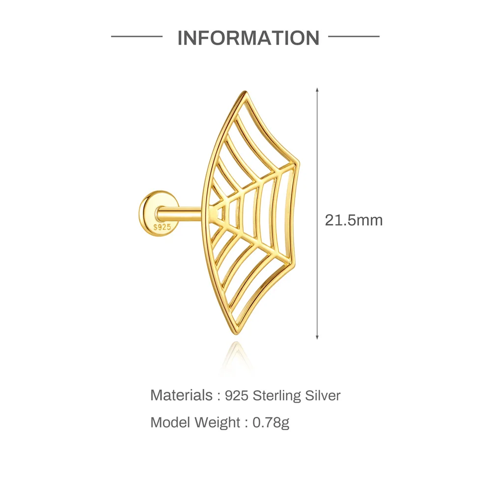 AIDE 925 Sterling Silber 1 Stück Glänzender Geometrischer Segelboot-Helix-Piercing-Ohrring für Damen Punk-Schmuck Persönlichkeits-Mode – Detail 22
