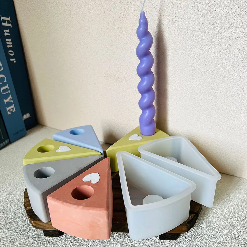 Simulation geschnitten ​ Kuchen Kerzenständer Silikonform Regenbogen Bogen Kerzenhalter Gipsform U-förmige Epoxidharz Kerzenständerform