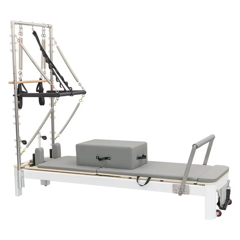 YTTIN Aluminum Pilates Reformer With Half Tower 2 In 1 Half Pilates Machine Adjustable Home Yoga Studio Fitness Equipme