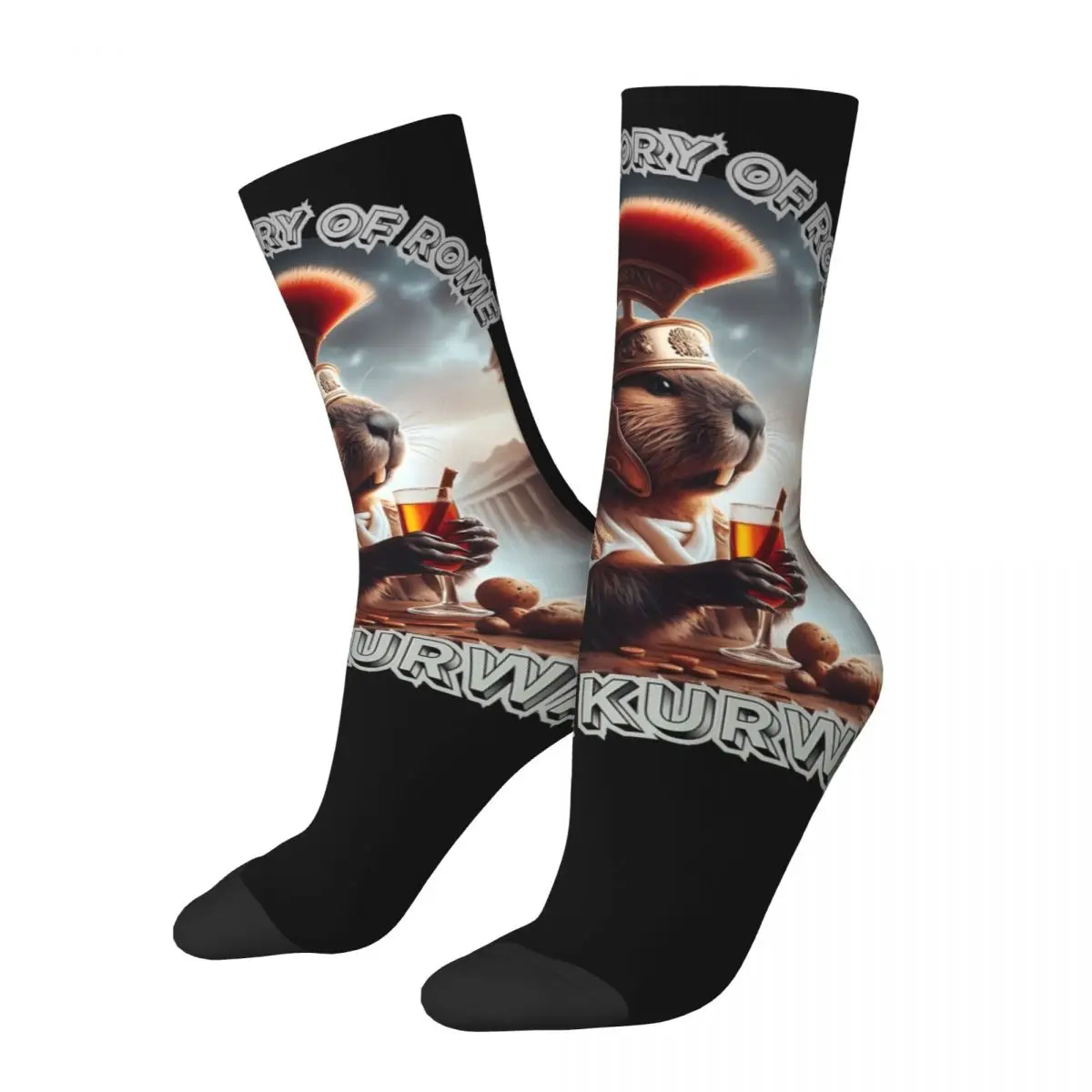 

Casual Bobr Kurwa Gladiator Thinking About The Roman Empire Soccer Socks Polyester Crew Socks for Women Men Breathable