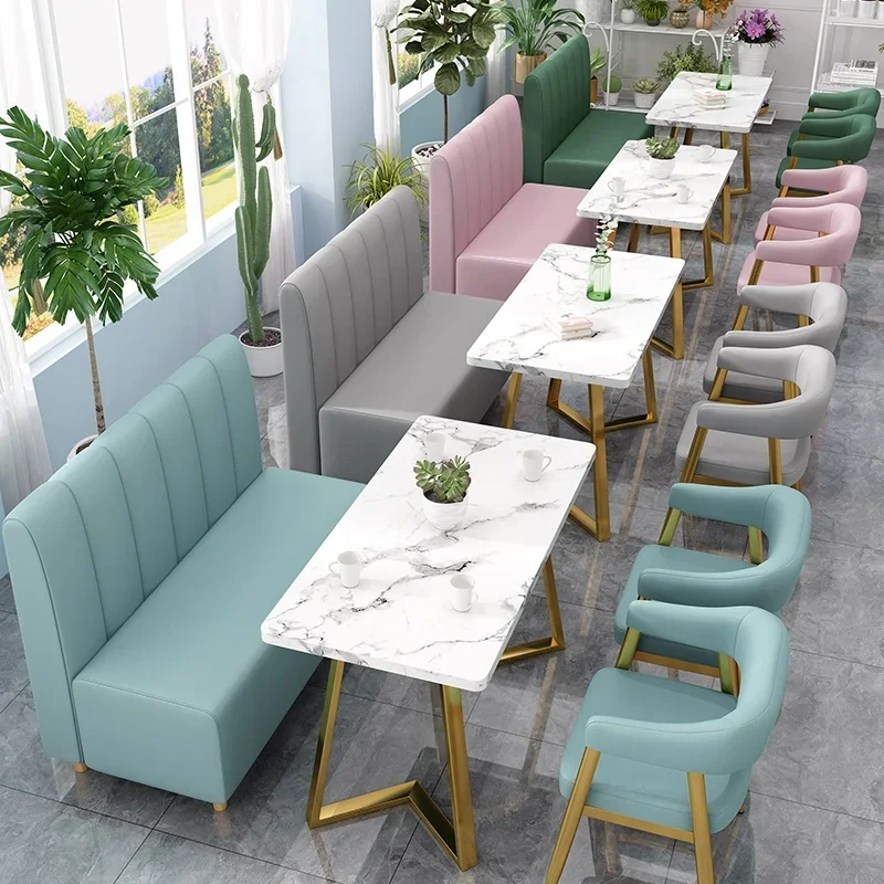 

-Customized Simple Milk Tea Shop Dessert Burger Catering Noodle Snack Bar Table Chair Combination Internet Celebrity Restaurant