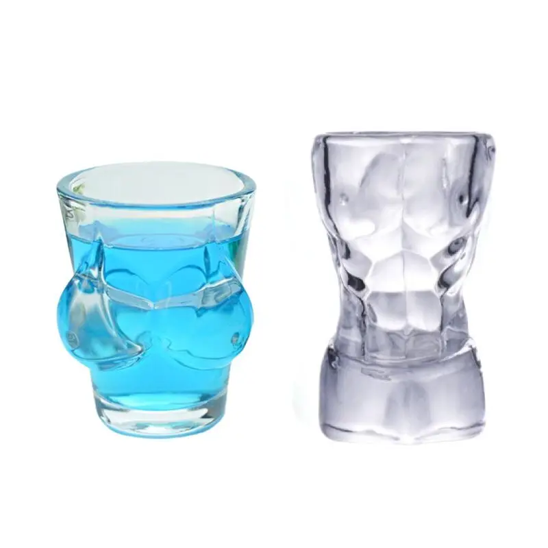 

Wine cup at the party: 50ml beauty sexy chest Cup, innovative glass set cup, 30ml chest muscle wine cup, holiday couple gift