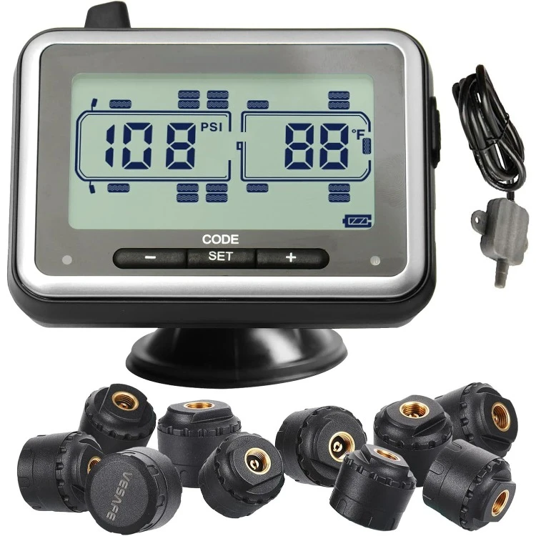 TPMS, Wireless Tire Pressure Monitoring System for RV, Trailer, Coach, Motor Home, Fifth Wheel, Including a Signal Booster